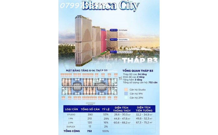 Bán căn hộ 3 tỷ cao cấp khai thác 500 tr/năm 99,9% viwe biển Vũng Tàu - HCM